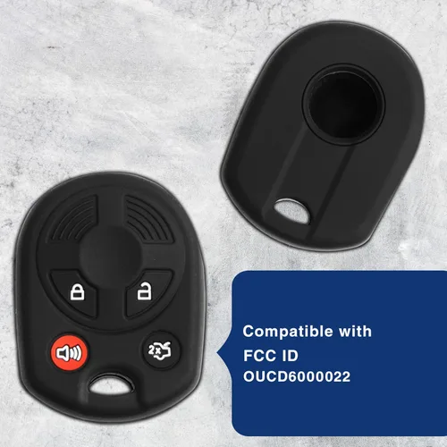 Vista 6 de Funda protectora de goma suave para llave de automóvil con control remoto sin llave para Ford Lincoln Mercury (paquete de 2)