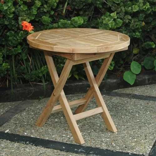 Vista 2 de Anderson Teak Teak - Juego de vapor real de 3 piezas con mesa auxiliar plegable para patio, piscina, jardín real, teca