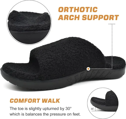 Vista 3 de ONCAI Sandalias deportivas para hombre, con puntera abierta, correas ajustables ortopédicas para fascitis plantar, sandalias deportivas con cojín