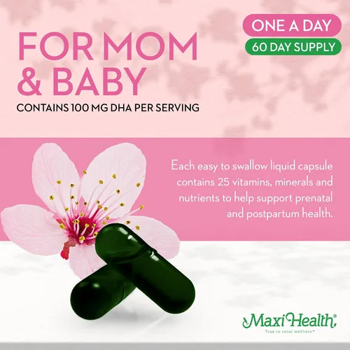 Vista 6 de Maxi Health - Vitaminas prenatales metil prenatales DHA para mujeres, formuladas por médicos, kosher, multivitamínico prenatal sin gluten con 25