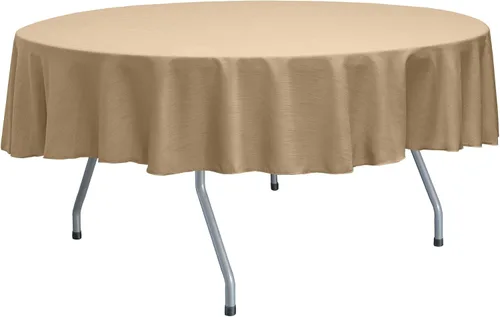 Vista 48 de Ultimate Textile Mantel redondo reversible Shantung Satin Majestic de 84 pulgadas, color rosa hielo