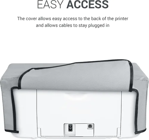 Vista 2 de kwmobile Cubierta antipolvo compatible con HP DeskJet 3720 / DeskJet 3760 - Funda de impresora - Funda protectora de tela - Gris claro