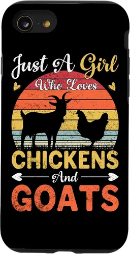 Vista 18 de Funda de regalo vintage con texto en inglés «Just A Girl Who Loves Chickens and Goats Farmer» para iPhone 17