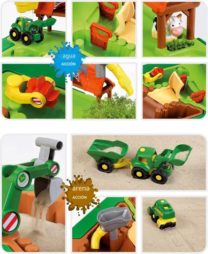 Vista 2 de Klein John Deere: Mesa de granja y agua - Mesa de juego 2 en 1 para niños, a partir de 3 años