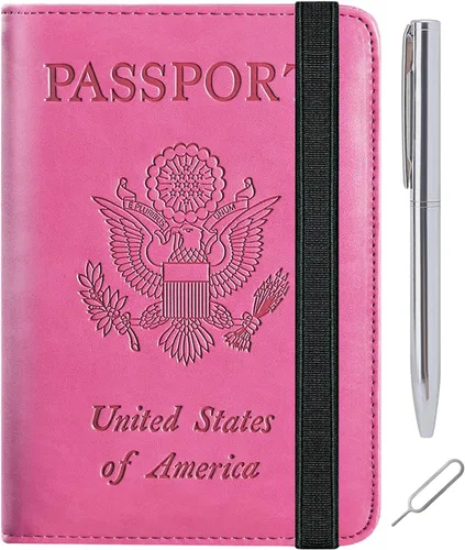 Vista 27 de Passport Holder, Travel Essentials, Passport Cover, RFID Travel Wallet 113#Negro