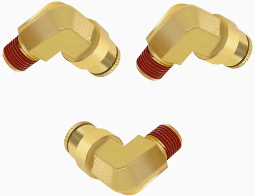 Vista 9 de Siptenk 1/2" Codo DOT de Latón Empuje para Conectar Accesorios de Línea de Aire 5 PIEZAS, Tubo de 1/2" OD x Rosca NPT de 1/2" Accesorios de Conexión