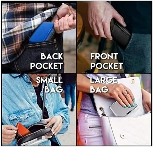 Vista 4 de Hifuler Tarjetero de aluminio con bloqueo RFID, práctico tarjetero para tarjetas bancarias, tarjeta de identificación, tarjeta de compras, tarjeta