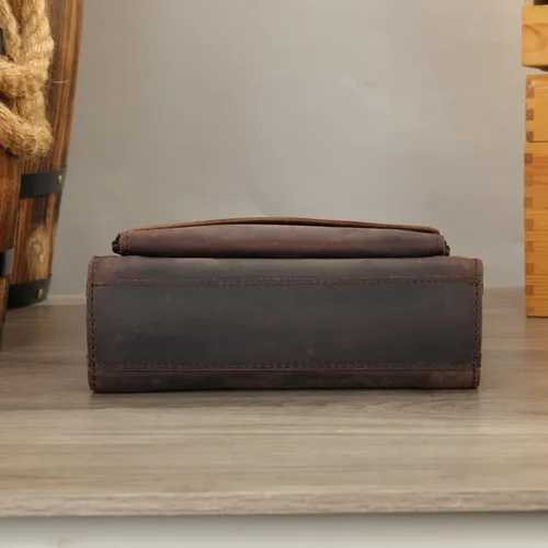 Vista 7 de Cuero auténtico mensajero Bolsas hombro hombro Crossbody bolso trabajo negocio vintage capacidad