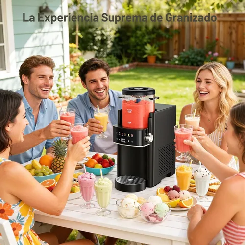 Vista 8 de Máquina para granizar, máquina de helados, máquina de granizado para el hogar y las familias, no necesita hielo con enfriamiento rápido y control