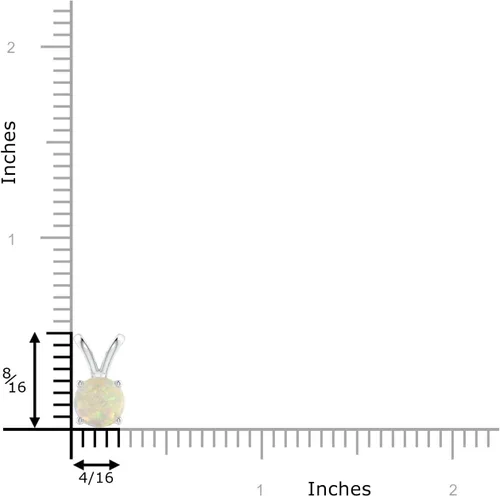 Vista 4 de Angara Collar con colgante solitario de ópalo natural para mujeres, niñas en oro macizo de 14 quilates, platino y plata de ley, piedra natal