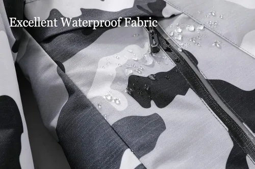 Vista 5 de Chaqueta de esquí impermeable con capucha para hombre, abrigo cálido de nieve para el invierno