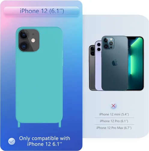 Vista 325 de Funda compatible con iPhone 8 Plus, iPhone 7 Plus/6 Plus/6S Plus con cordón, funda cruzada para iPhone con correa ajustable de silicona para iPhone