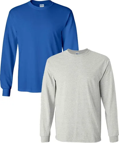 Vista 42 de Gildan - Camiseta de algodón y de manga larga para hombre, modelo G2400 (1) verde irlandés + (1) negro