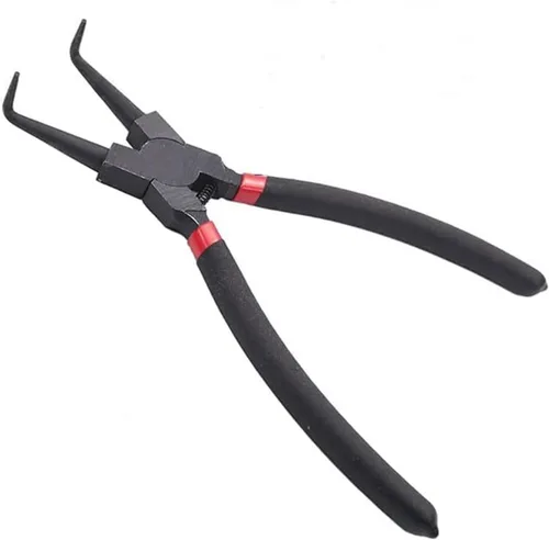 Vista 7 de Utoolmart Mango recubierto de plástico de acero de alto carbono de 7 pulgadas de 90 grados, alicates de circlip doblado externo, 1 unids