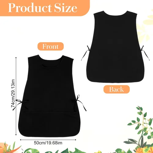 Vista 3 de Sibba Delantal unisex con 2 bolsillos, chaleco Waterdrop Cobbler Delantal con lazos laterales Ultraligero Chef Camarero Trabajo Monos para Trabajo