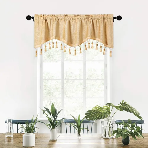 Vista 21 de Cortinas de doble cara de felpilla para cortina de cocina, cenefa para sala de estar