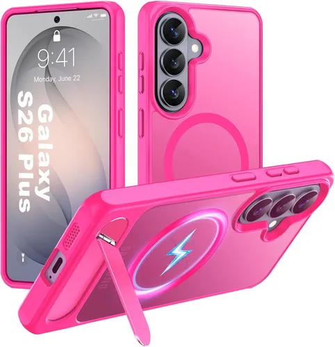 Vista 76 de Hualele - Funda magnética para Samsung Galaxy S24 Plus/S25 Plus con soporte de metal, [compatible con MagSafe]