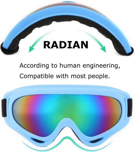 Vista 2 de Gafas de esquí, paquete de 3 gafas de nieve para hombres, mujeres, niños y jóvenes, protección UV400 para esquí y snowboard