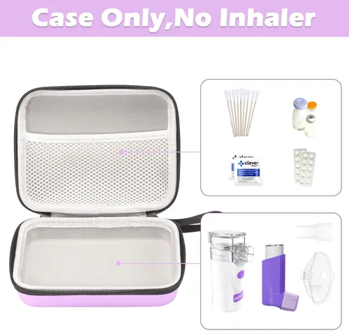 Vista 2 de Fukumi Estuche de transporte para nebulizador portátil, bolsa médica de viaje, bolsa médica de emergencia dura para inhalador espaciador para niños