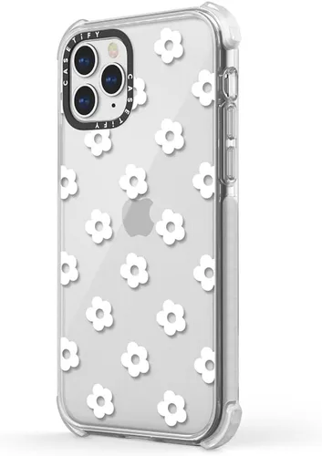Vista 5 de Funda CASETiFY Ultra Impact para iPhone 12 / iPhone 12 Pro - Ditsy Daisies - Blanco - Transparente Frost
