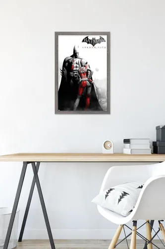 Vista 6 de Trends International DC Comics VIdeo Game - Póster de pared de Arkham City, arte clave, 14.725 x 22.375 pulgadas, versión enmarcada de madera