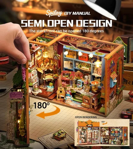 Vista 5 de Spilay - Kits de manualidades para rincón de lectura DIY para adultos, kit de rincón de lectura de cuento de hadas con luz LED, rompecabezas