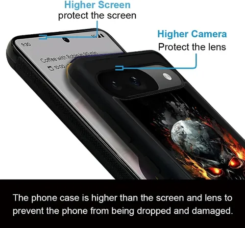 Vista 982 de Compatible con Google Pixel 4A 5G Mobile Case Creative Acrylic Panel trasero Silicona Protección Grip especialmente diseñado para Google Pixel 4A 5G