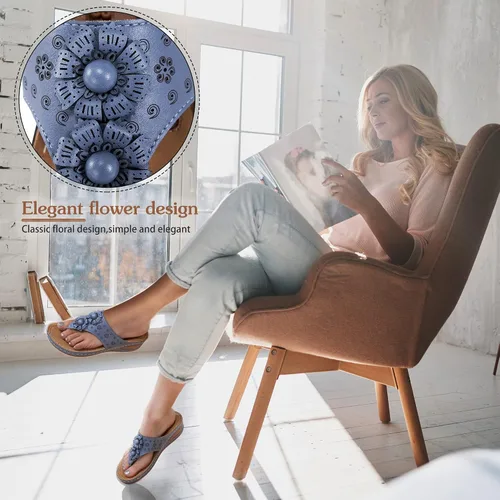 Vista 5 de Ecetana Sandalias de plataforma para mujer cómodas y elegantes zapatos de playa de verano para caminar