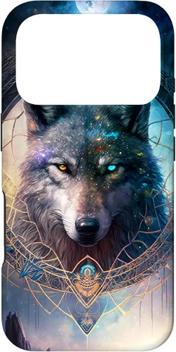 Vista 30 de Wolf Mystical Surreal Fantasy Funda para iPhone 17