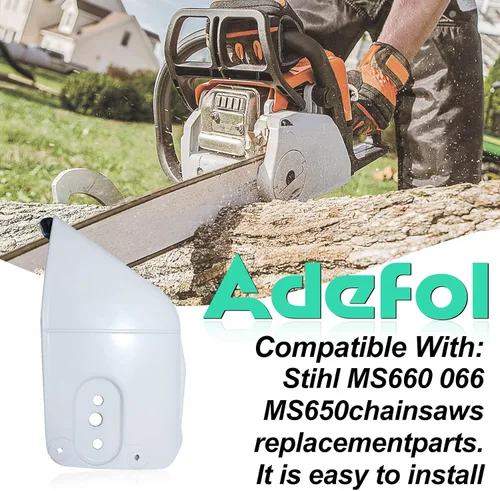 Vista 2 de Adefol Kit de cubierta de piñón de embrague para Stihl MS660 066 MS650 Pieza de repuesto con espigas de perro de tala Tuerca de barra colectora