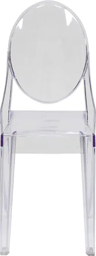Vista 6 de Flash Furniture - Silla apilable cristalina, transparente, Plástico Policarbonato, Transparente