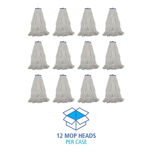Vista 8 de Boardwalk BWK824R Cabeza de fregona de fibra de rayón plana de 24 oz. - Blanco (12/caja)