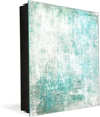 Vista 17 de Concept Crystal Gabinete decorativo de almacenamiento de llaves con tablero blanco de vidrio K10A: pestillo antiguo sin entrada