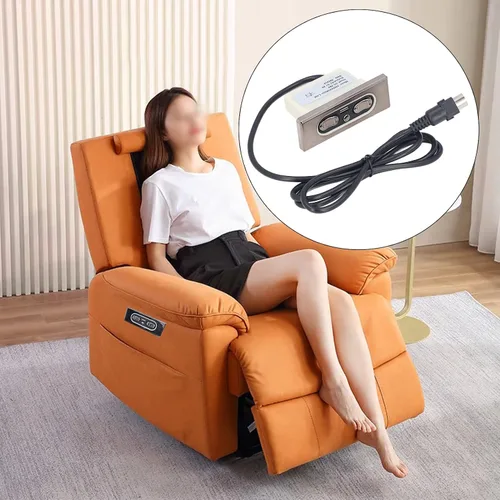 Vista 6 de Cryfokt Sofá eléctrico de 5 botones a distancia, material ABS reclinable eléctrico o silla control manual con puerto de carga, Plug and Play, piezas