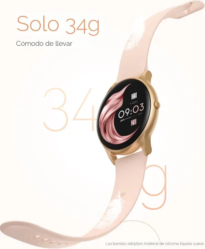 Vista 2 de AGPTEK Reloj inteligente para mujer, reloj inteligente impermeable de 5 ATM