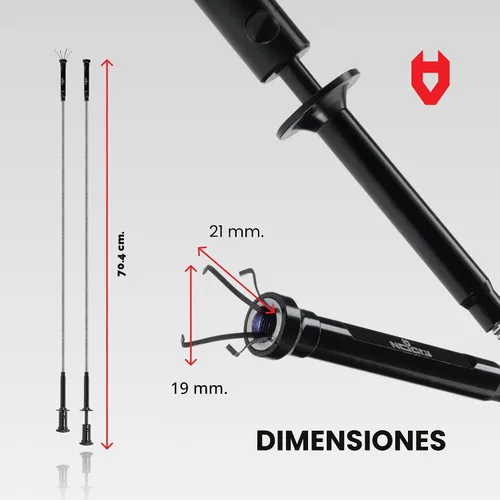 Vista 9 de NoCry Herramienta de recogida de garra magnética flexible con luz LED brillante - Herramienta de recogida magnética retráctil de 27.7 pulgadas