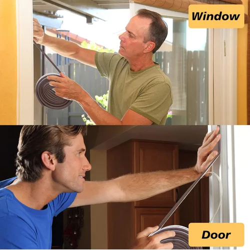 Vista 8 de SUNMON Tira de Sellado de Puerta Tipo D, Burlete Autoadhesivo de Espuma para Puertas y Ventanas, Insonorización, Burlete para Prevenir Colisiones