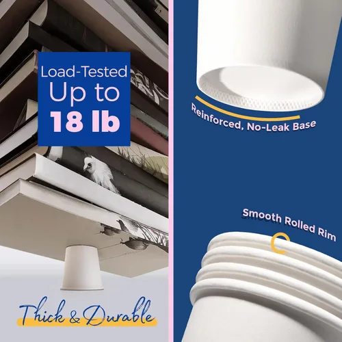 Vista 3 de Fit Meal Prep Paquete de 100 Tazas de Café Desechables de 4 oz con Tapas, Vasos de Papel Premium Para Llevar, Tazas de Café Caliente a Prueba