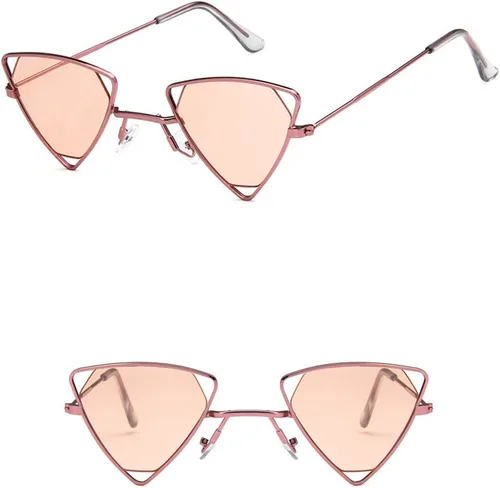Vista 4 de Shiratori Lentes de sol retro clásicos y elegantes para hombres y mujeres, 100% protección UV, estilo de diseño triangular