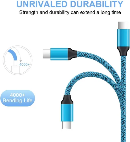 Vista 3 de Cargador tipo C de carga rápida, cargador de pared bloque enchufe, cable de carga rápida tipo C Android USB C para teléfono, cable de carga de 6