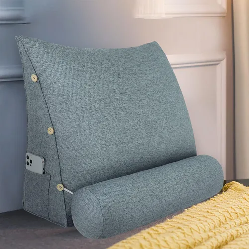 Vista 9 de Almohada de Cabecero de Cuña Tamaño Completo Almohada Grande de Bulto para Cama Almohada de Lectura Triangular Almohada de Apoyo para la Espalda