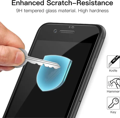 Vista 5 de JETech Protector de pantalla de cobertura completa para iPhone 8 Plus/7 Plus de 5.5 pulgadas, película de vidrio templado con borde negro