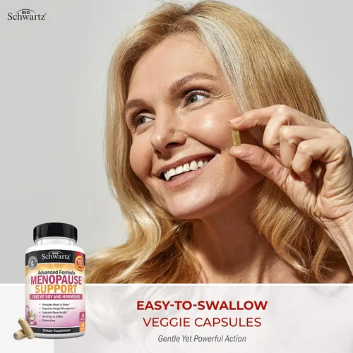Vista 5 de Apoyo a la menopausia herbaria para mujeres, apoya el estado de ánimo saludable y el equilibrio con cardo mariano Chasteberry Black Cohosh Red