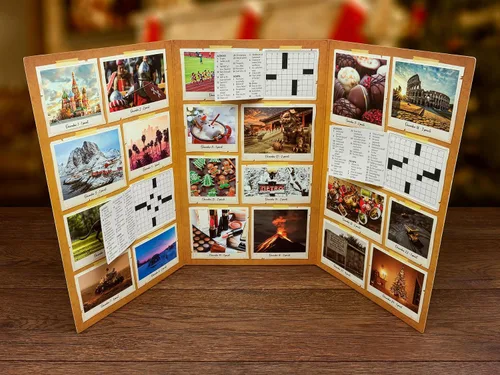 Vista 2 de Calendario de Adviento para amantes de crucigramas – Volumen 1 – 24 rompecabezas de cuenta regresiva de Navidad para adultos y personas mayores