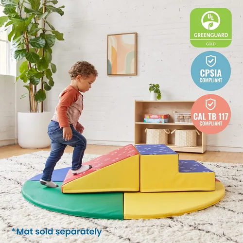Vista 4 de ECR4Kids Softzone Little Me Climb and Slide, juego para niños pequeños, varios colores, 2 piezas Surtido