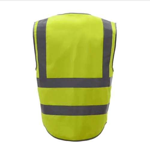 Vista 6 de TopTie Personaliza tu logotipo reflectante chaleco de seguridad cremallera frontal con 9 bolsillos, cumple con las normas ANSI/ISEA Clase 2