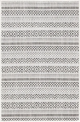 Vista 3 de Unique Loom Outdoor Striped Collection Alfombra de área - Maia (2' 2" x 3' 1" Rectángulo, Beige/Marfil)