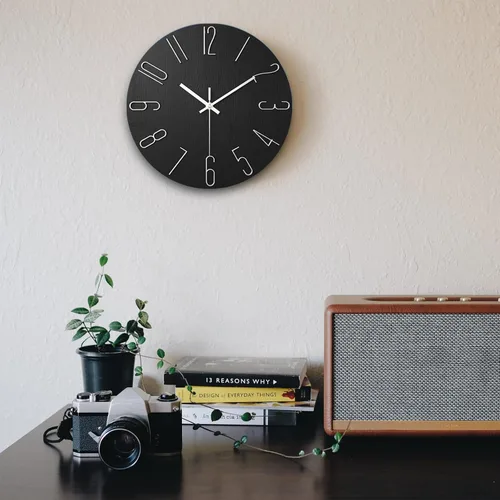 Vista 8 de Reloj de pared, reloj silencioso, reloj de pared que funciona con pilas, reloj de pared moderno de 12 pulgadas, adecuado para oficinas, salas