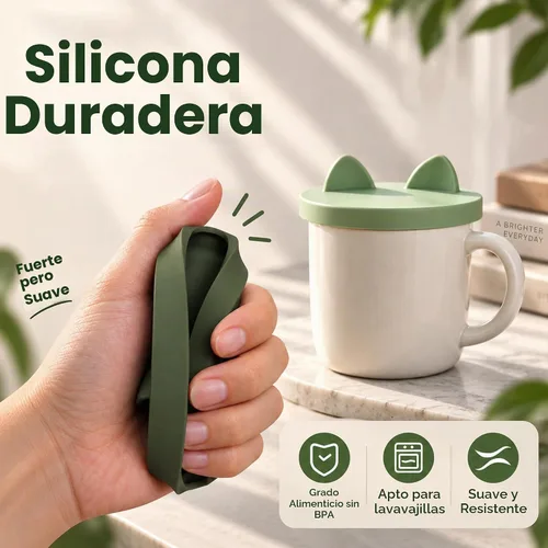 Vista 5 de OHMO Tapas de silicona para latas de alimentos para mascotas, cubiertas de Verde camuflado+verde claro