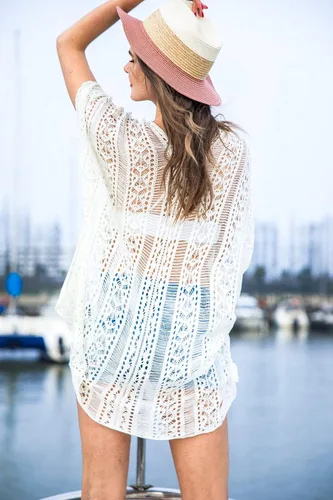Vista 6 de Vestido Jeasona para playa, para cubrir bikini, para piscina, tejido a crochet, para mujer